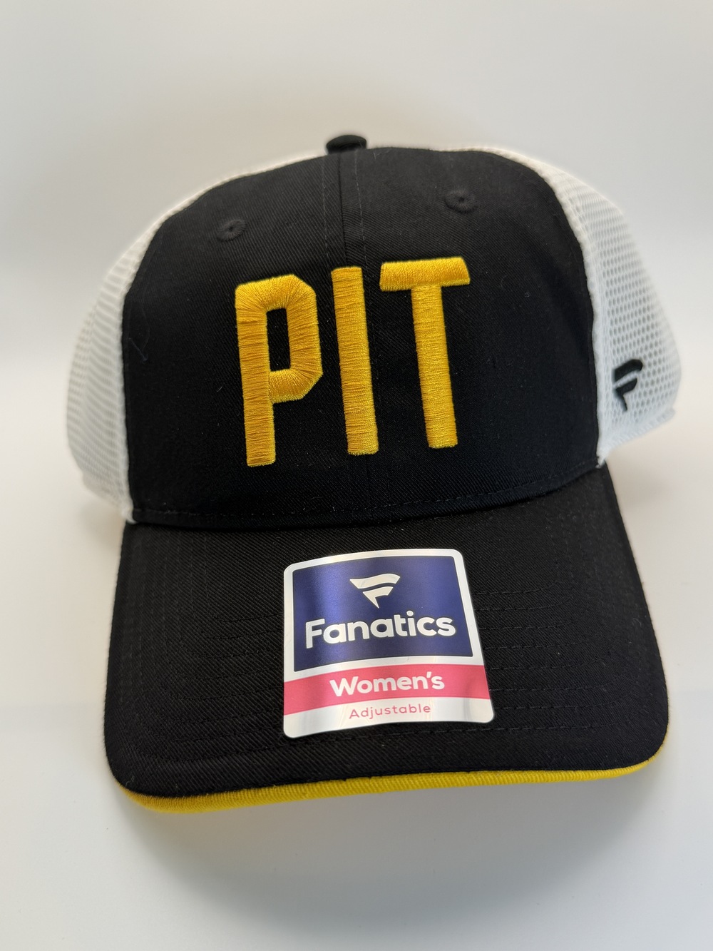 Fanatics Pittsburgh Steelers Women's Adjustable Trucker Hat Black White Mesh NWT